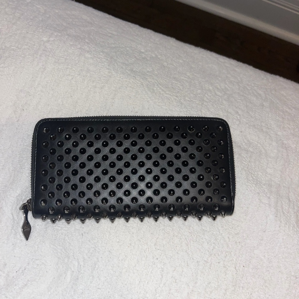 Valentino Black Studded Zip Wallet